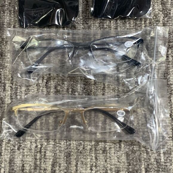 Brand New Pair of 2 Kokobin Half Frame +1.50 Reading Glasses Gold And Black - Picture 2 of 5